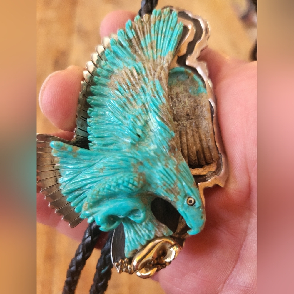 John Winston sterling silver Turquoise bolo..